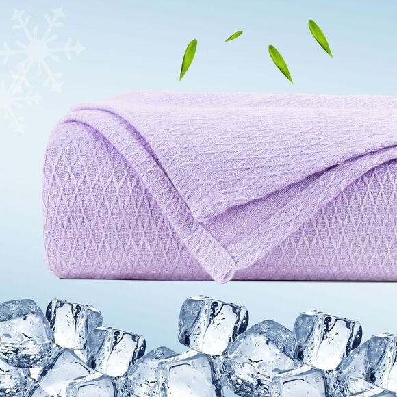 Bamboo Viscose Cooling Blanket All-Season Lightweight Blanket 79"x90" Lavender - Picture 3 of 6
